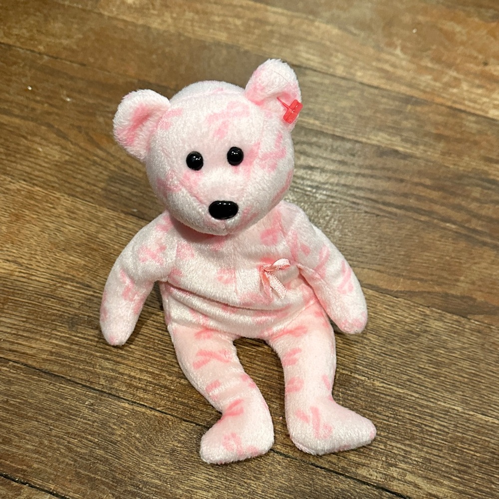 Ty Pink Patterned Stuffed Bear